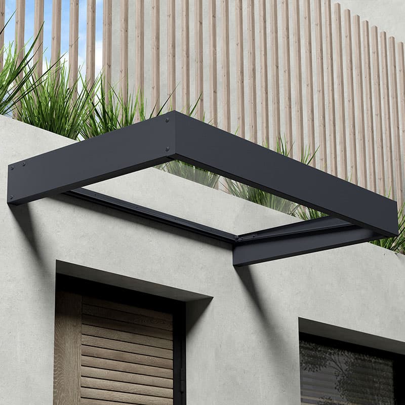 5â3 x 3â1 Palram Canopia Sophia 1600 Grey Clear Door Canopy (1.6m x 0.95m)