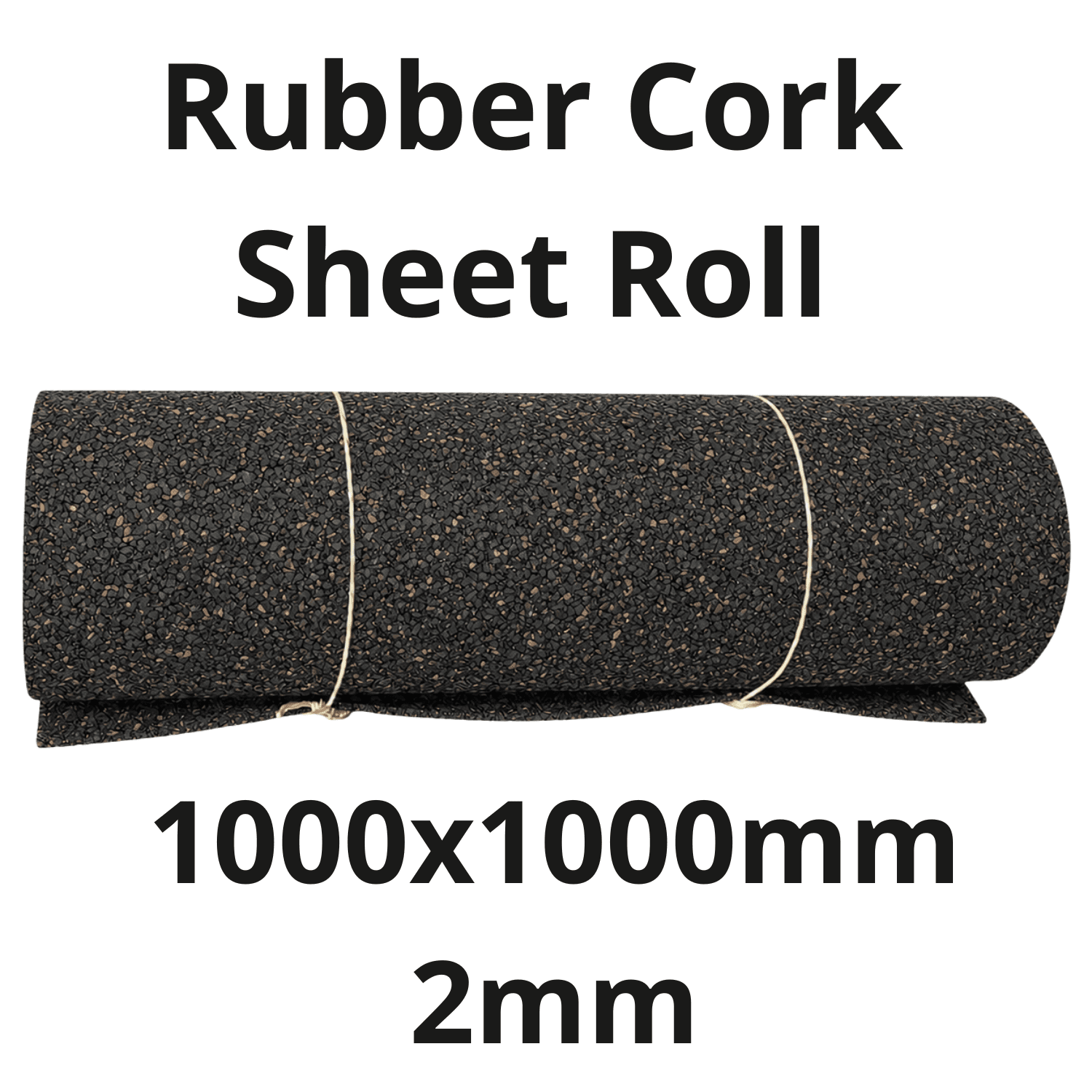 Rubber Cork Sheet Roll - 1000x1000mm - 2mm - Decor and DIY - Pack of 1