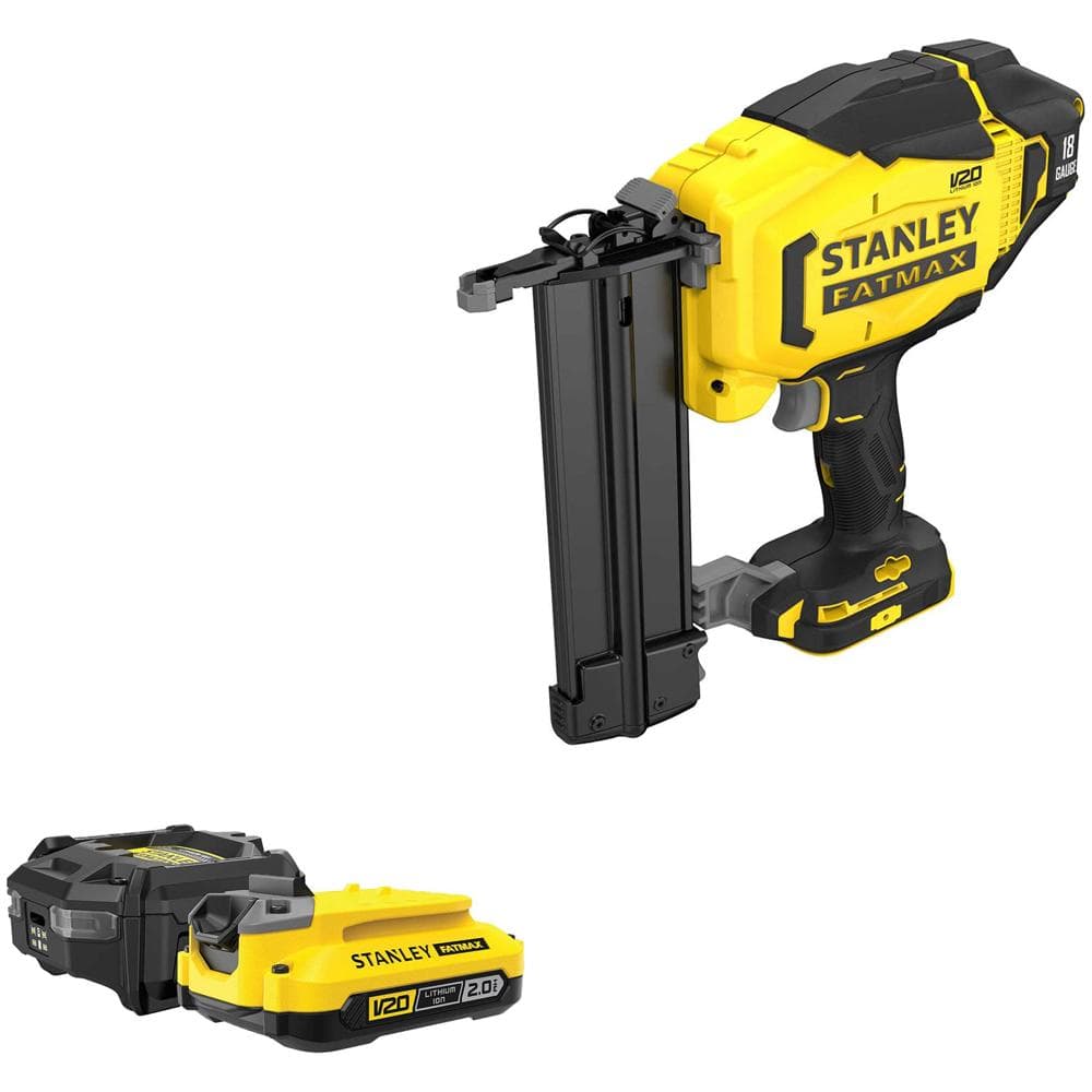 Stanley Fatmax V20 SFMCN618 18v Cordless 18G Second Fix Nail Gun 1 x 2ah Li-ion Charger No Case