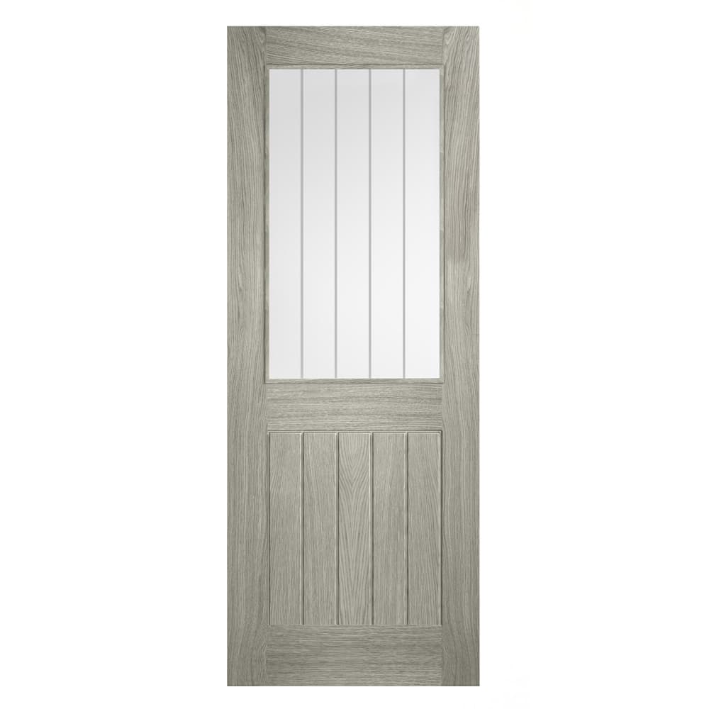 LPD Contemporary Light Grey Glazed Cottage Door 1981 x 762 x 35mm