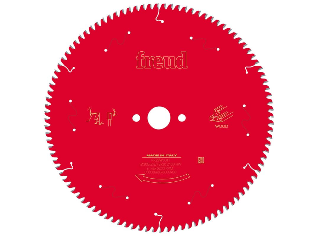 Freud Wood Table Saw Blade 305 x 30 x 2.8/1.8mm x 100T F03FS09787