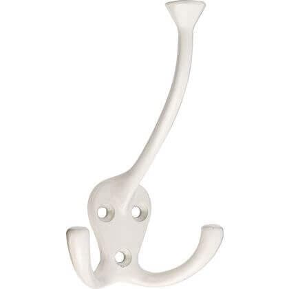 Wide Tip Triple Prong Hat & Coat Hook - White - Wall/Door Mountable - Decohooks