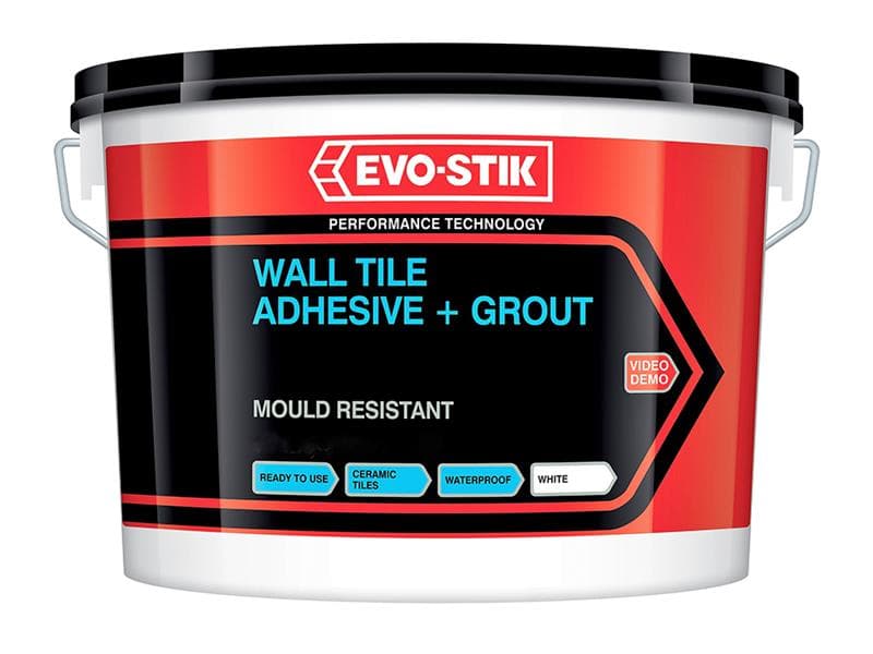 Evo-Stik 30811580 Mould Resistant Wall Tile Adhesive & Grout 1 Litre