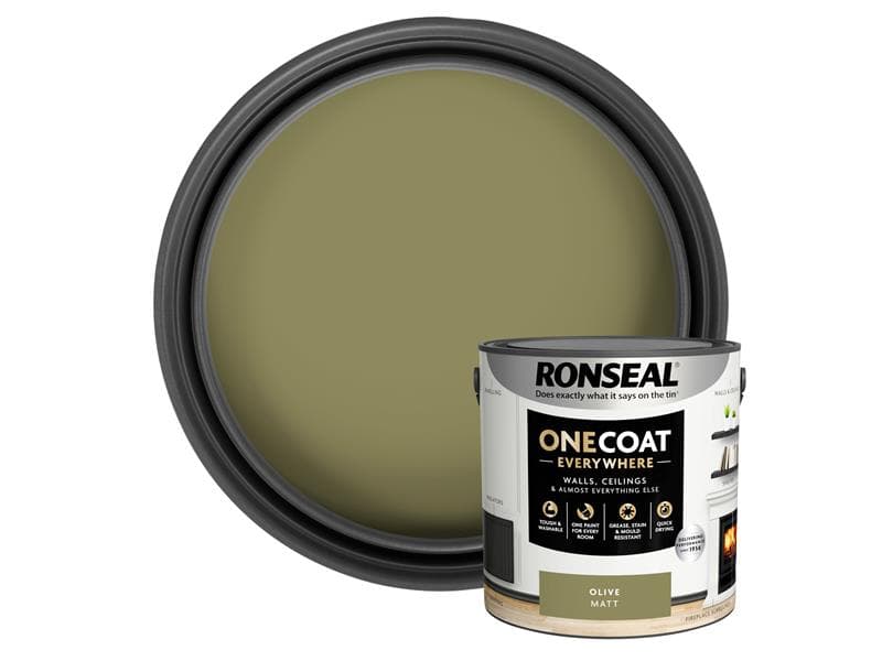 Ronseal One Coat Everywhere Interior Paint Olive Matt 2.5 Litre KCB.7015103.62404.76