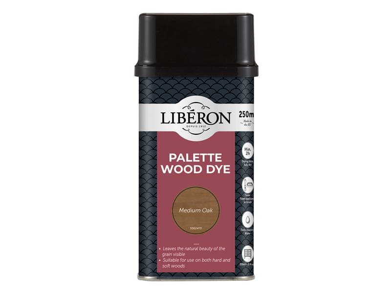 Liberon 014337 Palette Wood Dye Medium Oak 250Ml