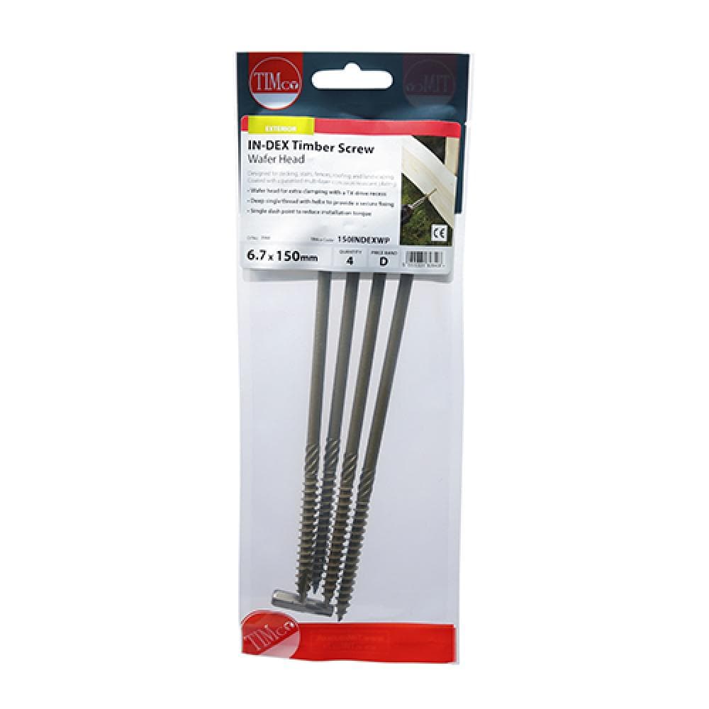 Timco 150INDEXWP Timber Screws - Tx - Wafer - Exterior - Green 6.7 X 150 TIMpac 4