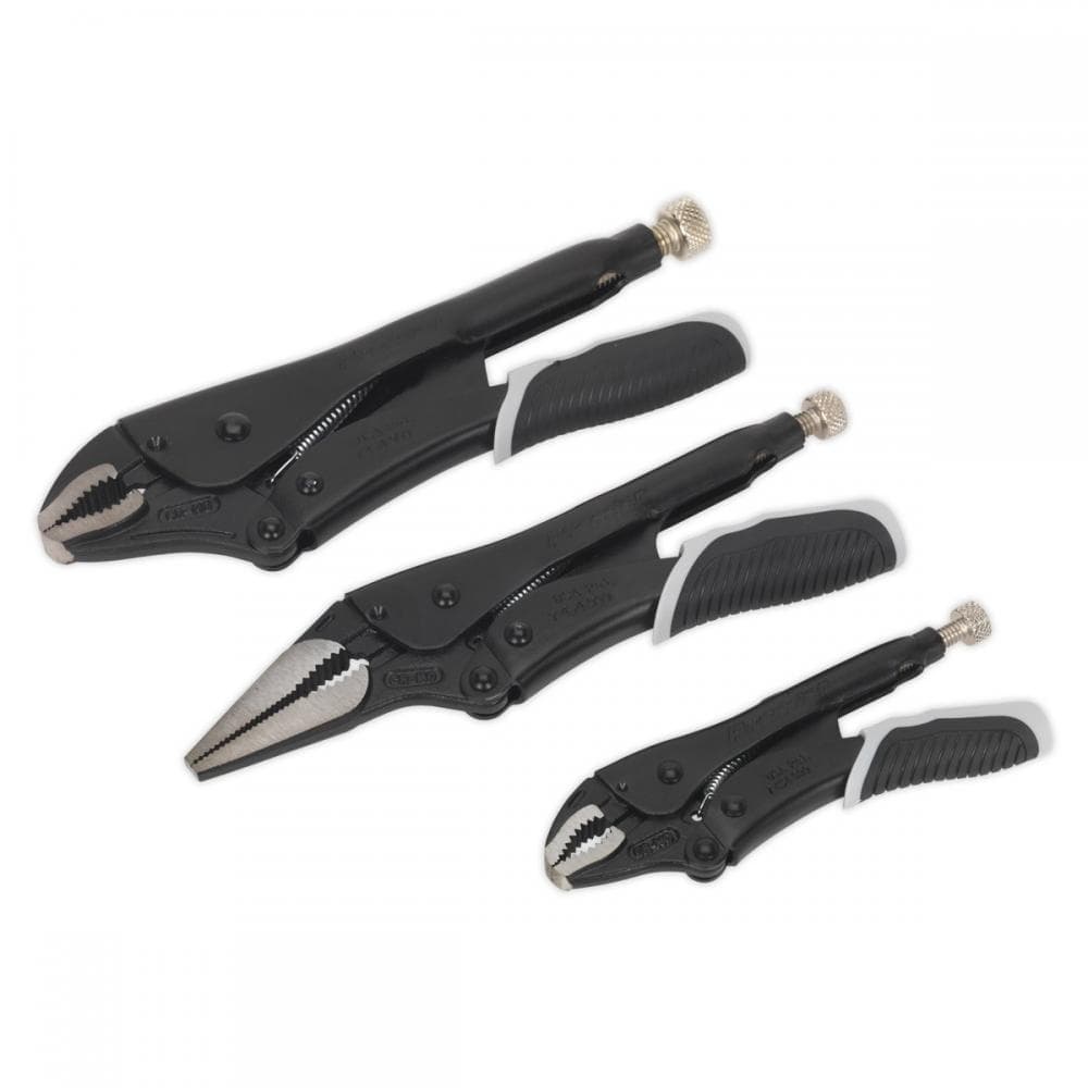 Sealey AK6863B Locking Pliers Set 3Pc Quick Release - Black Series