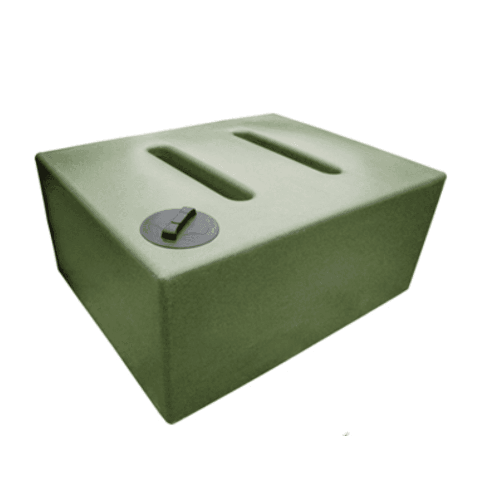 Extra Large Layflat 1050L Rectangular Baffled Water Butt in Green Marble Blue Original Organics