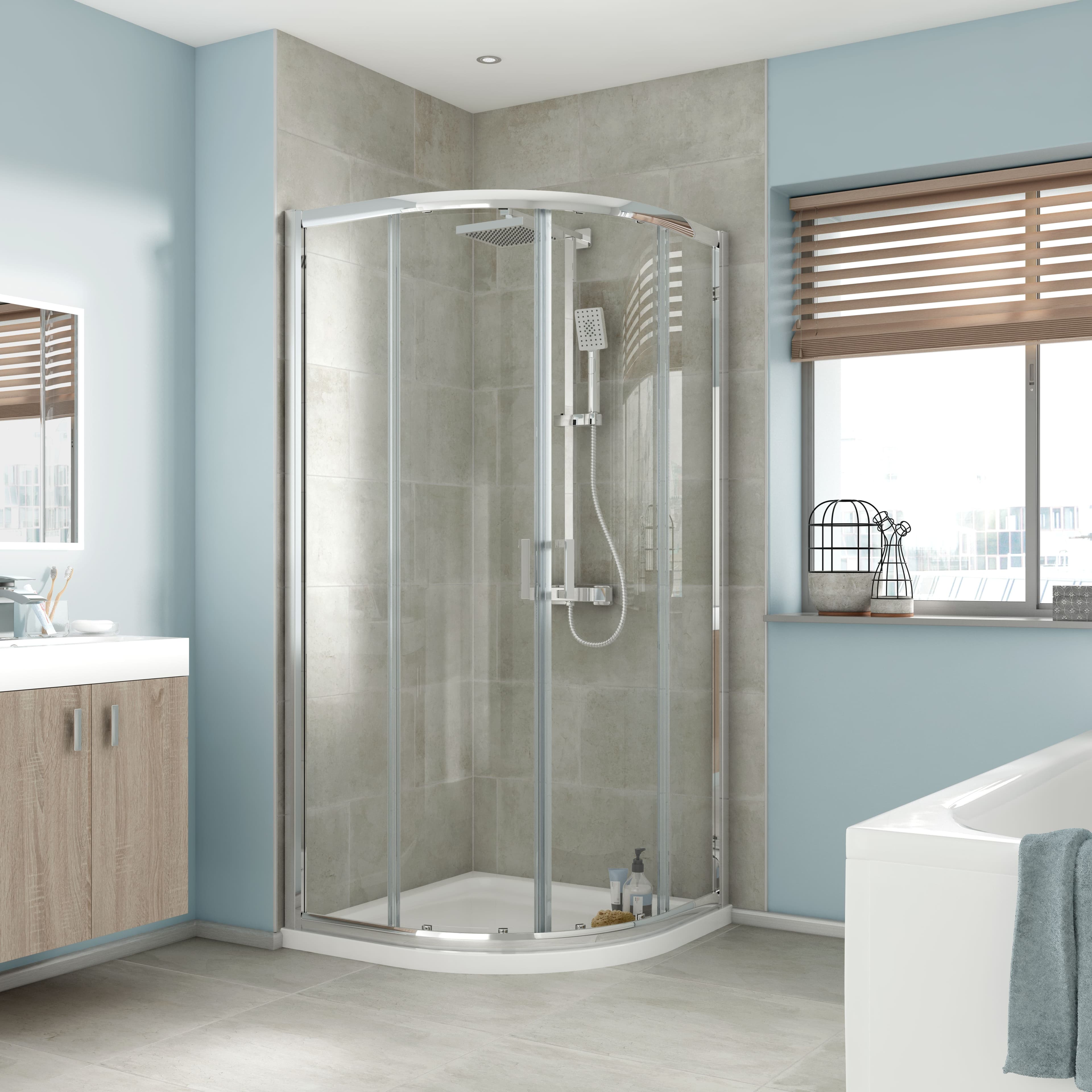 Bathrooms From Travis Perkins Quadrant Shower Enclosure 900 x 900mm