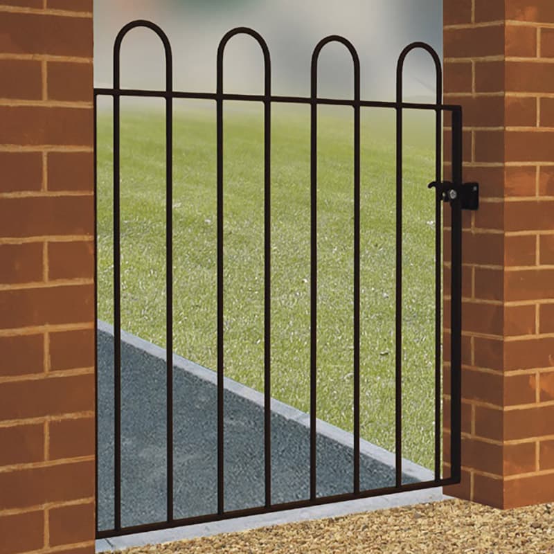 Burbage Iron Craft Court Single Metal Gate 1000mm GAP x 950mm High Zinc & Powder CRZP05