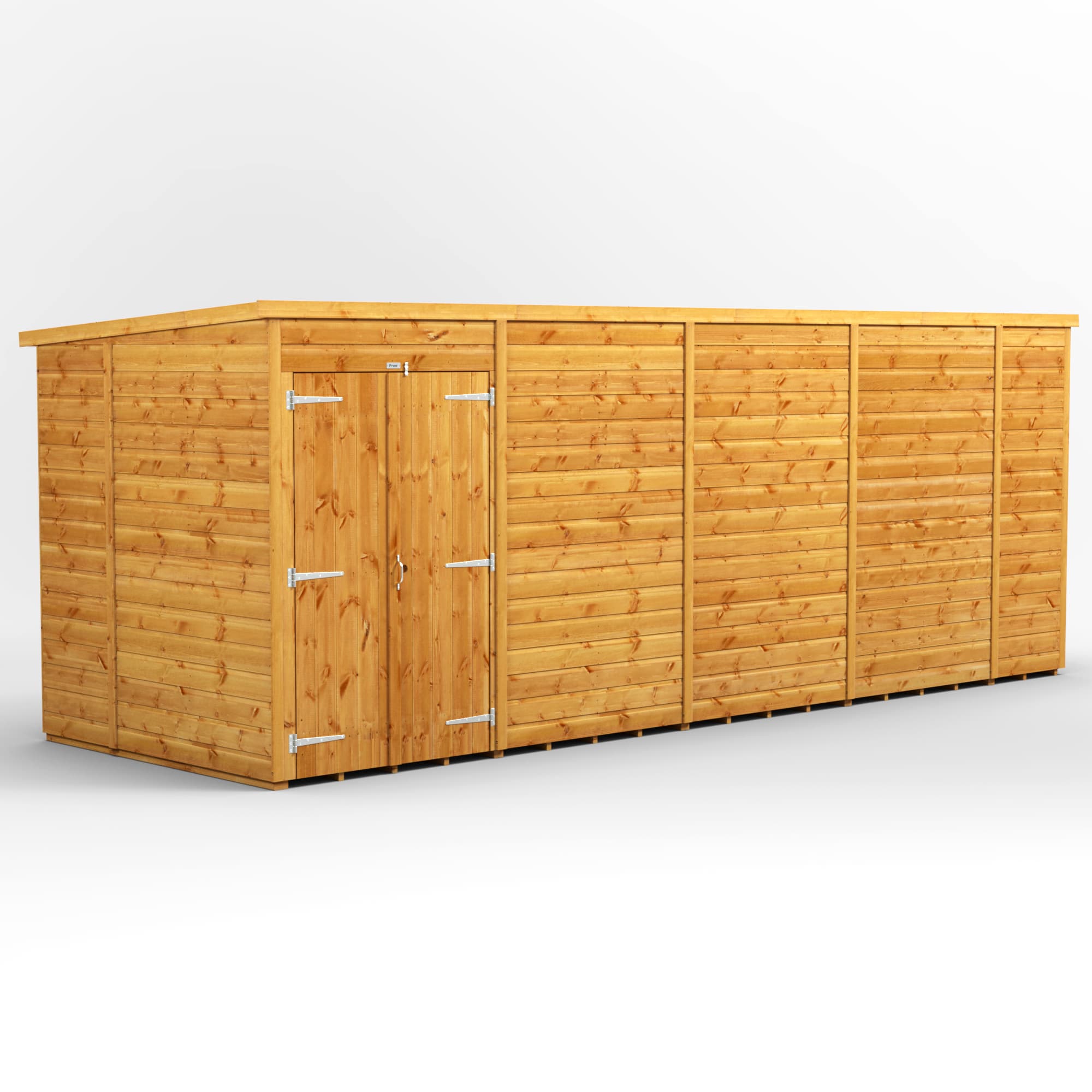 Powersheds 18 x 6 Power Windowless Pent Double Door