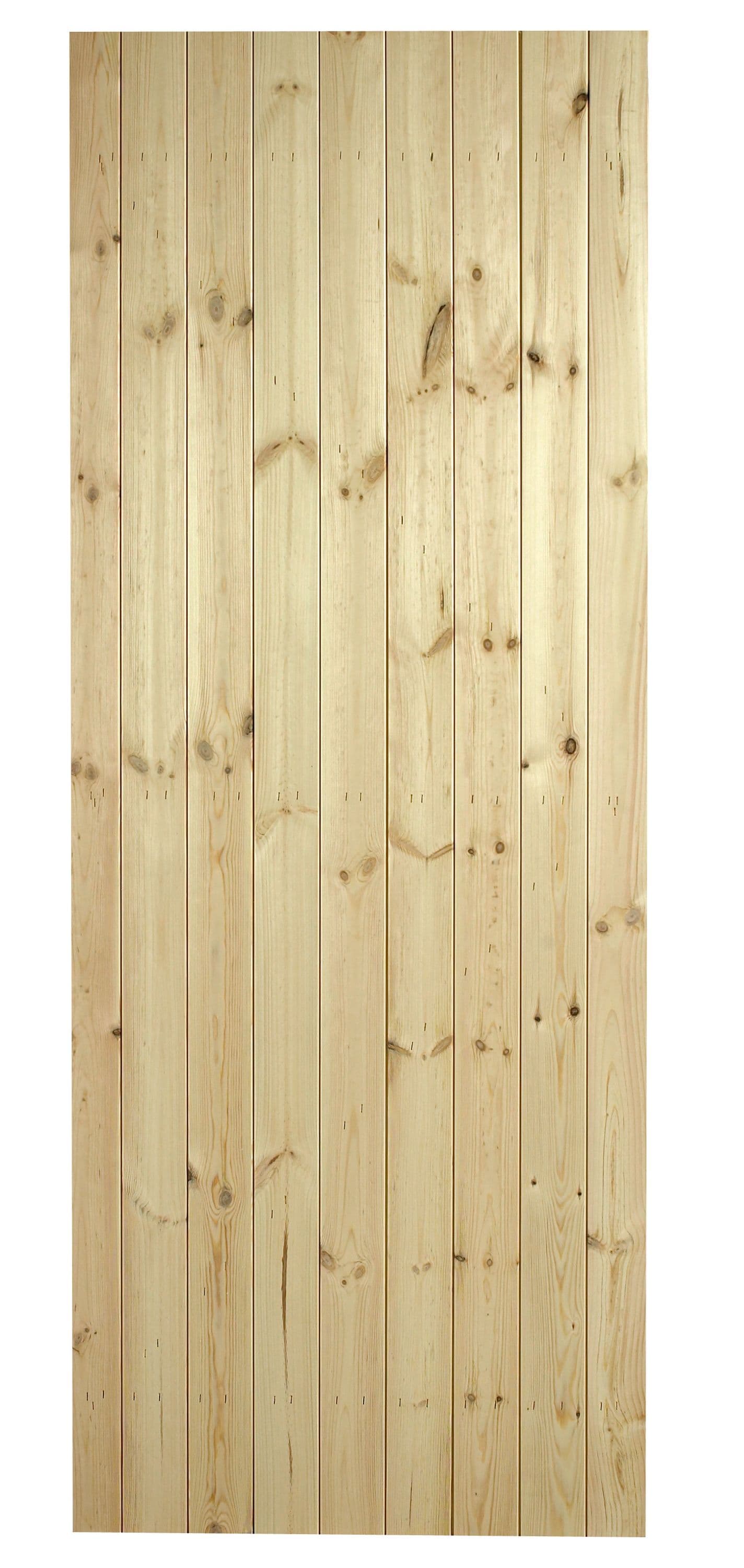 Brown Pine Redwood Ledged Braced Door, 1981x762x40mm