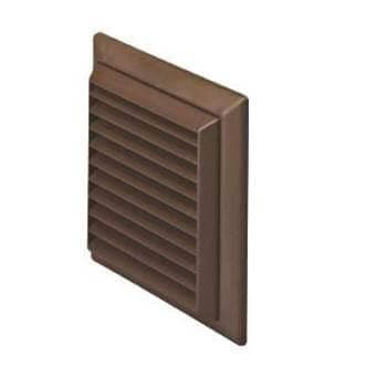 Louvered Grill with Flyscreen - 100mm x 154mm Brown