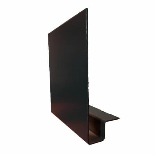 Aluminium Fascia J Profile Length - 175mm x 2mm x 3mtr Black (9005 Matt)