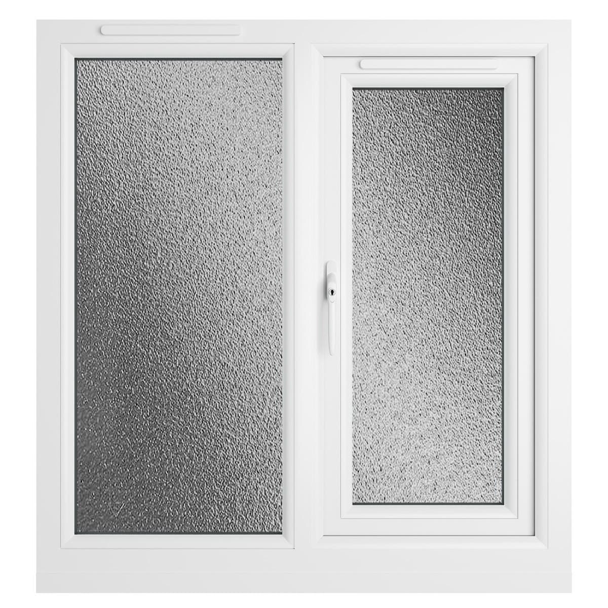 uPVC White Double Glazed Window - Left Handed - Side Hung - Obscure Glass - 905 x 965mm