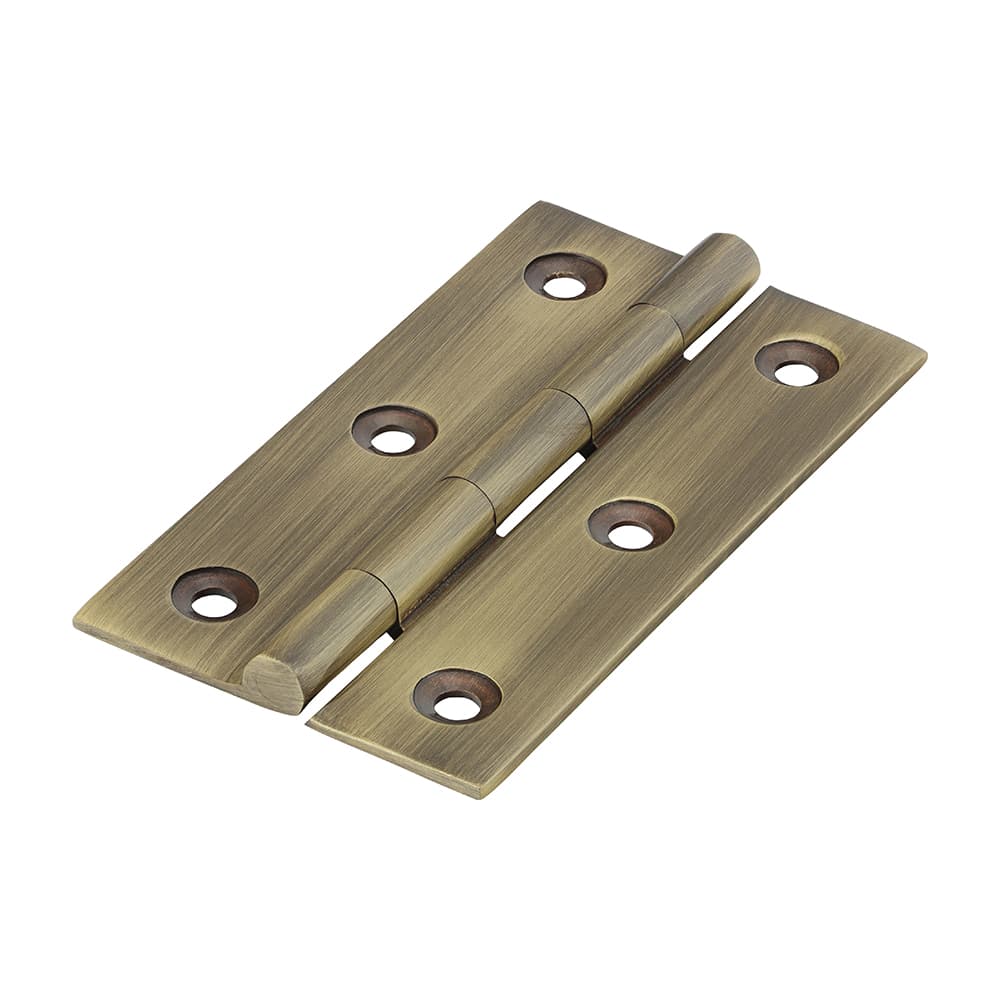 Timco 234159 Solid Drawn Hinge - Solid Brass - Antique Brass 75 X 40