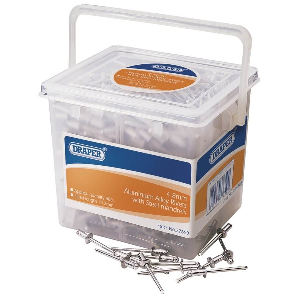 Draper 37659 Blind Rivets 4.8 X 10.2Mm (Tub Of 800) per tub