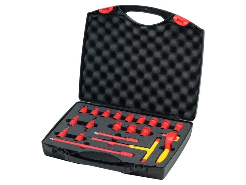 Wiha 43023 Insulated 3/8In Ratchet Wrench Set 21 Piece (Inc. Case)