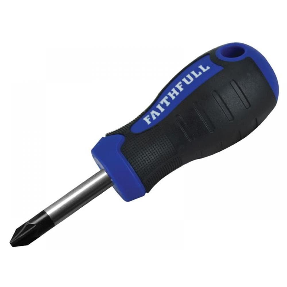 Faithfull Soft Grip Stubby Screwdriver Pozidriv Tip Pz2 X 38Mm
