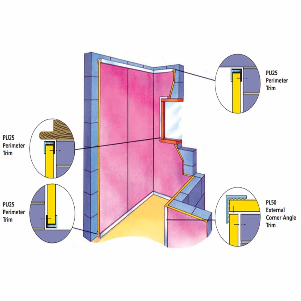 WALLSORBA PT40 Panel Joint T Trim 2700mm x 40mm - White