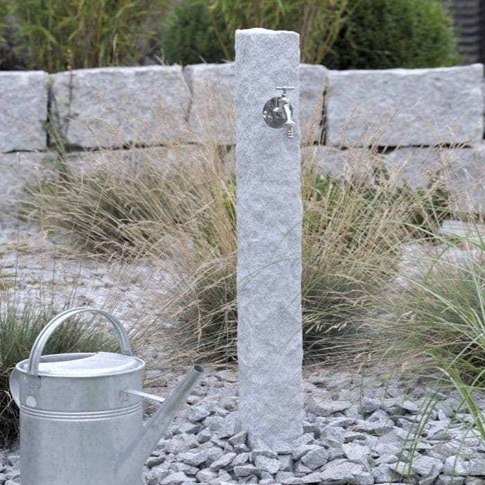 Natural Stone Garden Watering Post in Granite Grey Original Organics