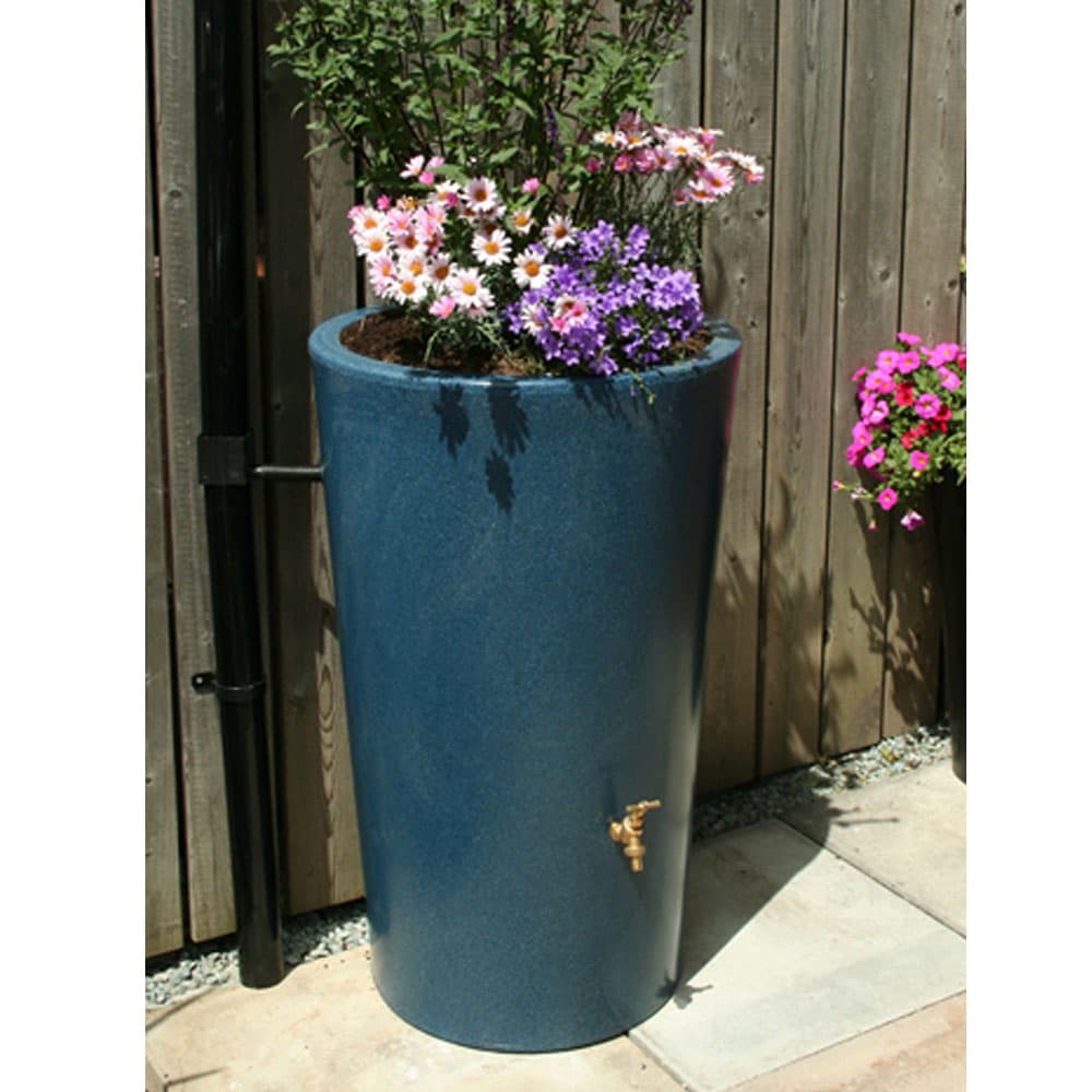 Medium 180L Garden Planter Water Butt Blue Stone
