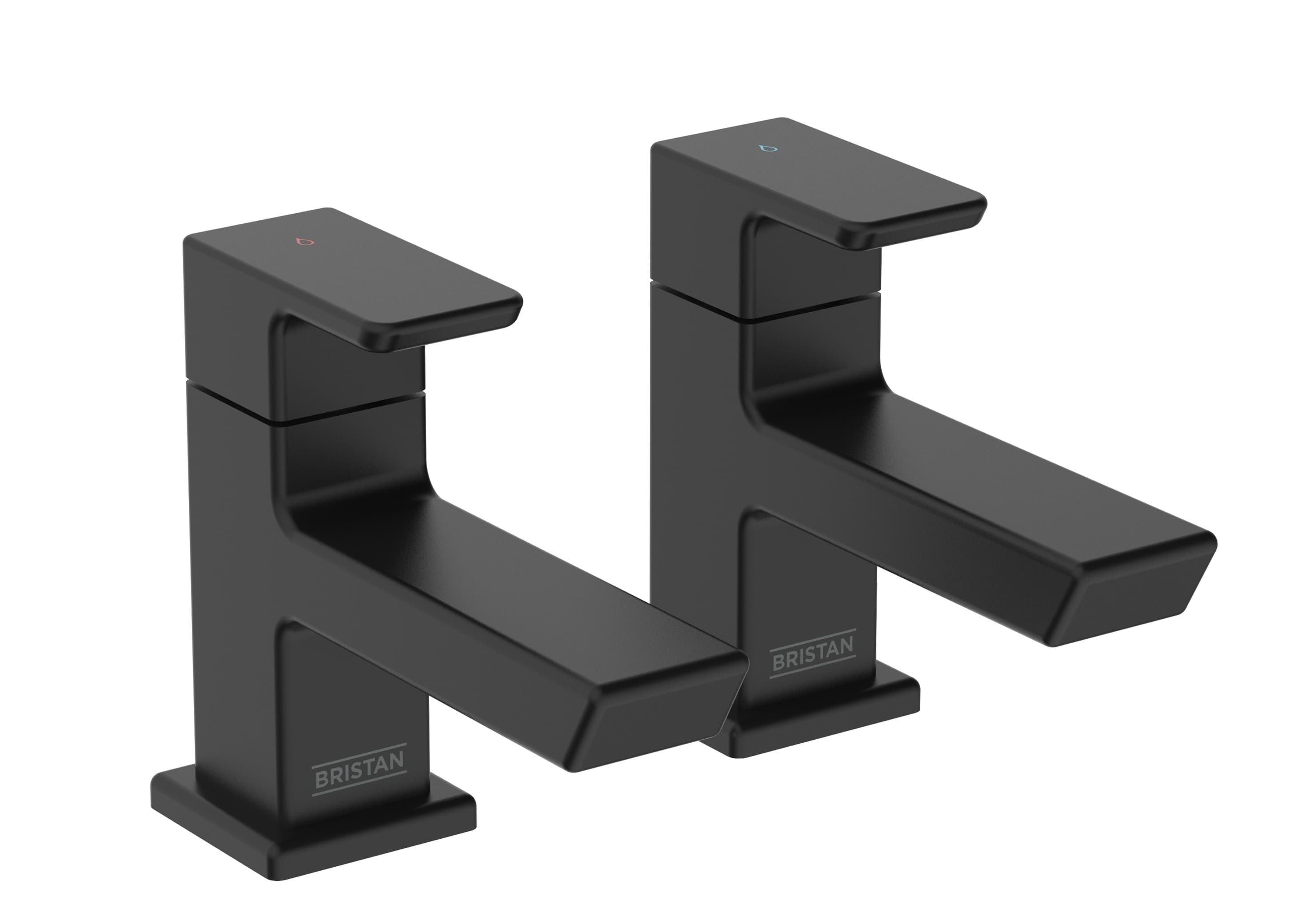 Bristan Cobalt Basin Pillar Taps - Black
