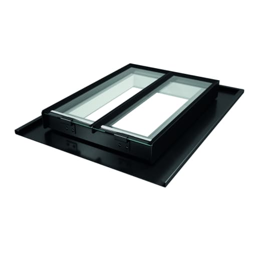 The Rooflight Co. CR1 Conservation Rooflight 365 x 525mm Steel 1 Glazing Bar, Black Frame, White Linings