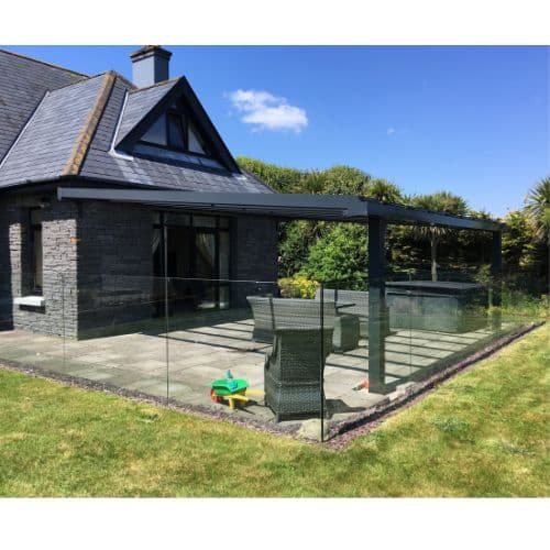 Contemporary Alfresco Aluminium Pergola / Veranda - 10000mm x 4000mm Rectangle - Grey