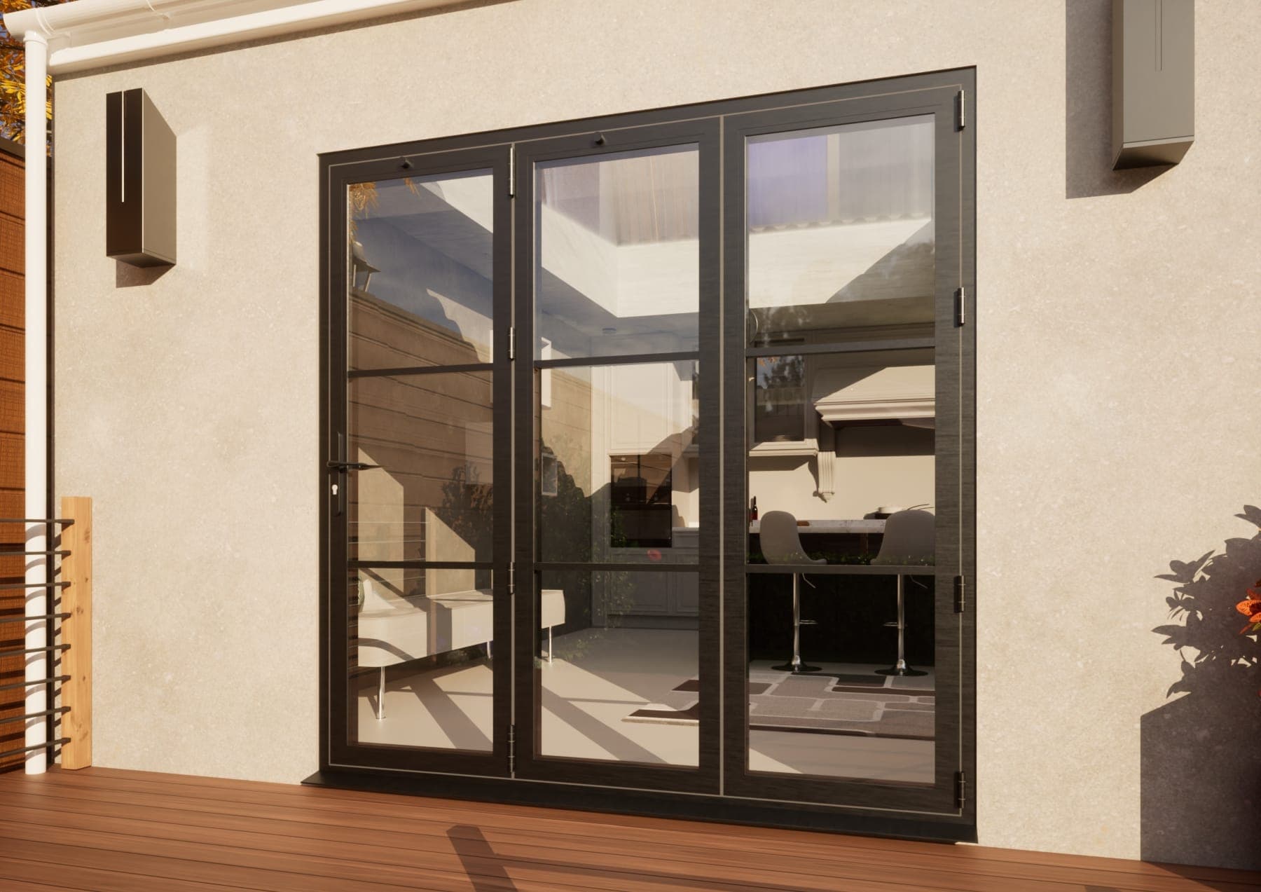 Heritage Aluminium Bifold Door - 2100mm Grey - 3 Right
