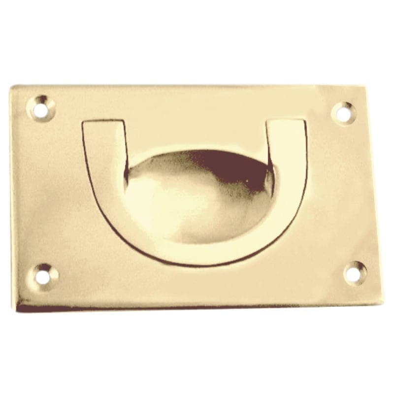 Flush Chest Handle - 89 x 54mm - Polished Brass - Elite Knobs & Handles