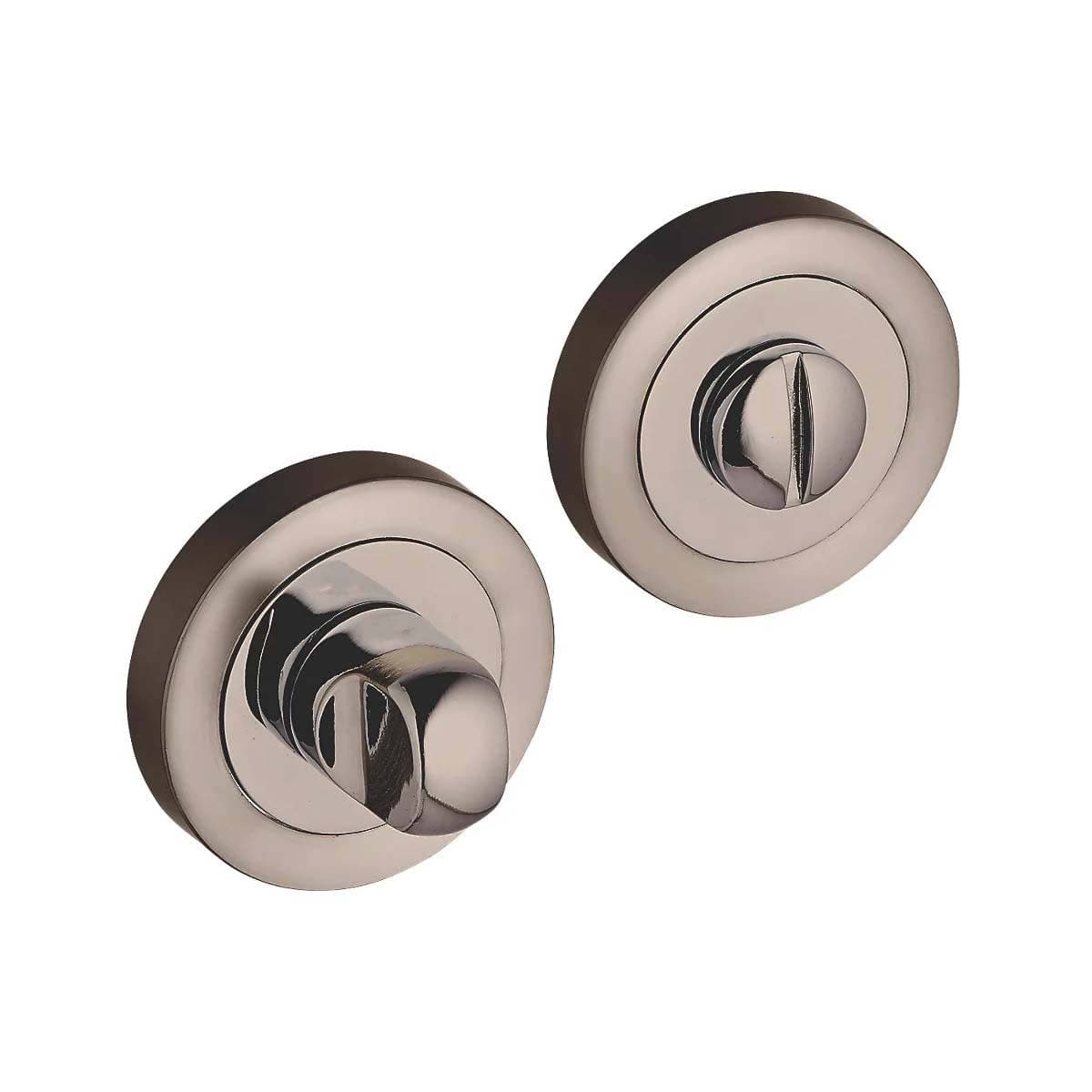 Bathroom Thumbturn Lock and Release Set w/ Spindle - Black Nickel - Designer Levers