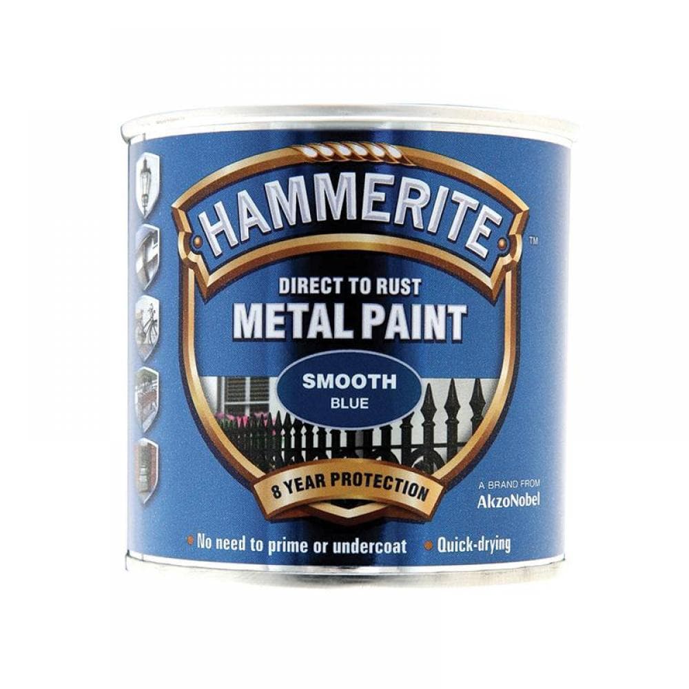 Hammerite 5084884 Direct To Rust Smooth Finish Metal Paint Blue 250Ml