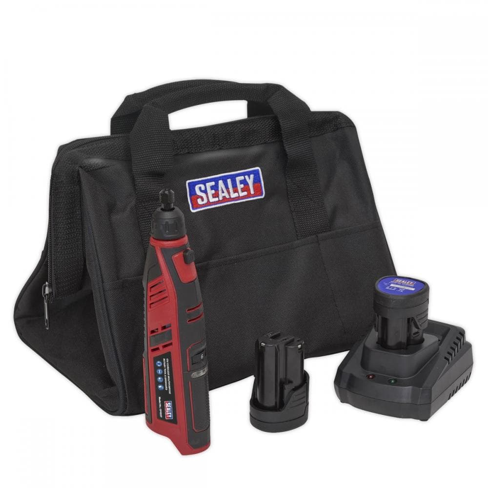 Sealey CP1207KIT Cordless Rotary Tool & Engraver Kit 49Pc 12V Sv12 Series - 2 Batteries
