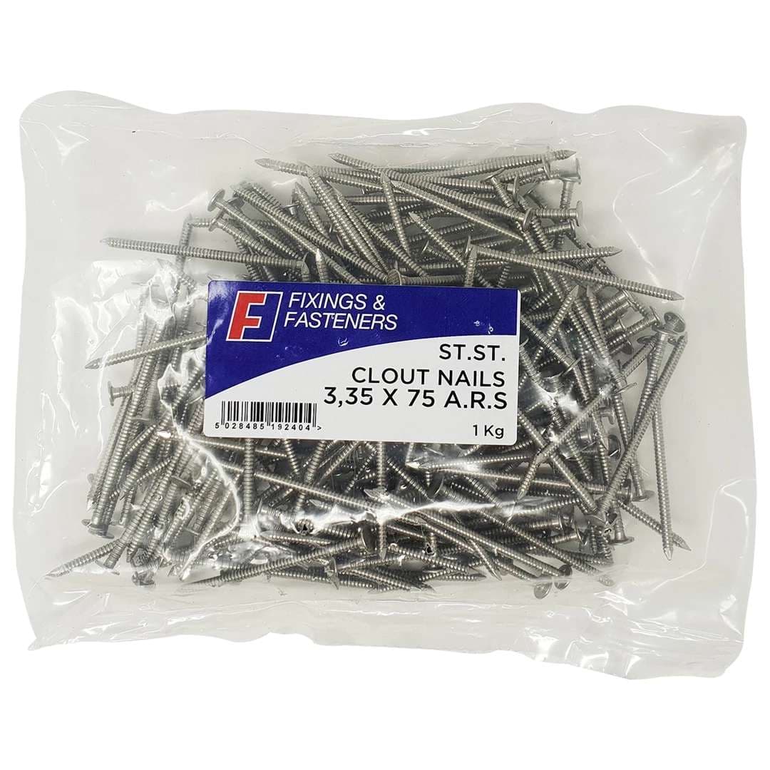 Fandf 1NLAR100450SSB Annular Ring Nail - Stainless Steel 4.50 X 100Mm (Bag Of 1Kg)