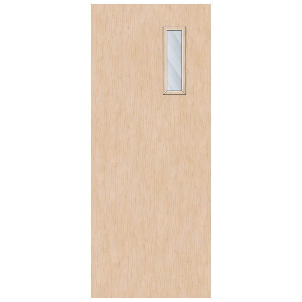 Crown Maple Solid Core FD30 Clear Glazed Internal Fire Door 1981mm x 838mm x 44mm | 450mm x 150mm VP