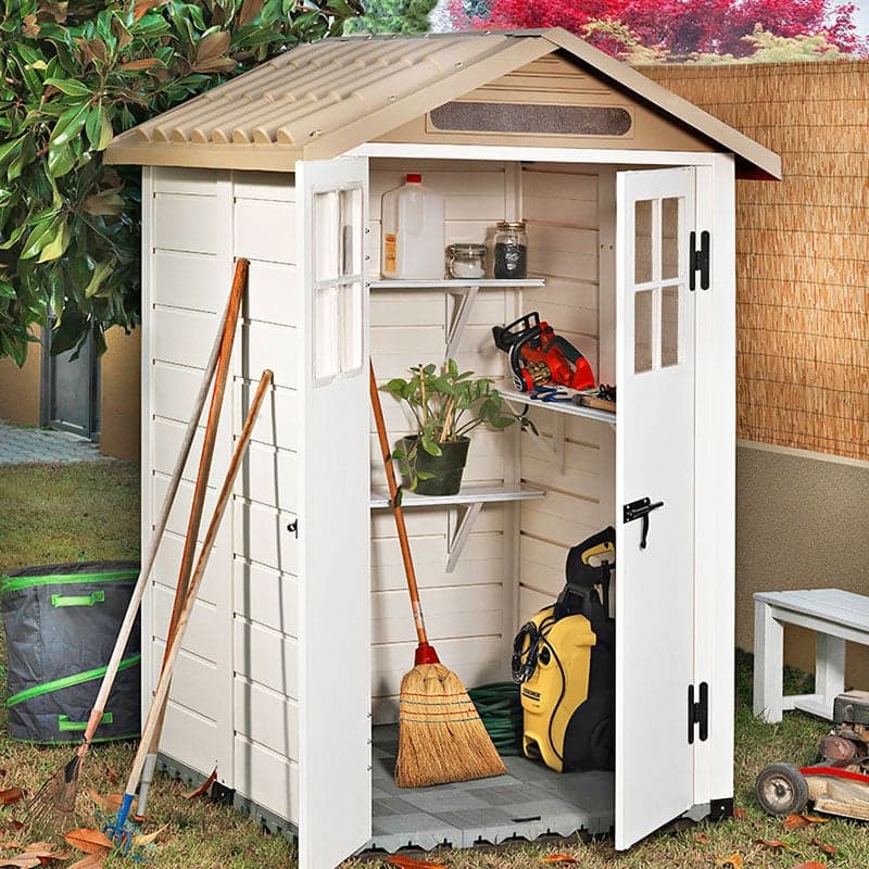 4' x 4' Shire Tuscany Evo 120 Apex Plastic Garden Storage Shed (1.22m x 1.22m)