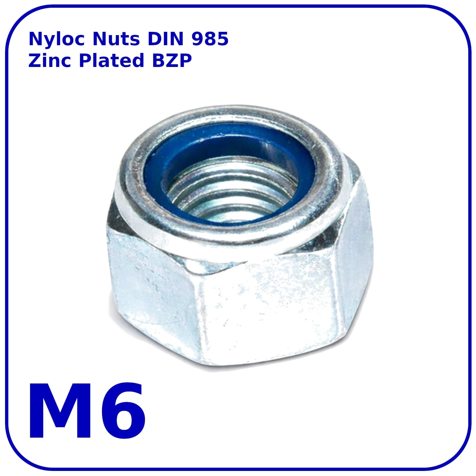 M6 NUTS NYLON INSERT DIN 985