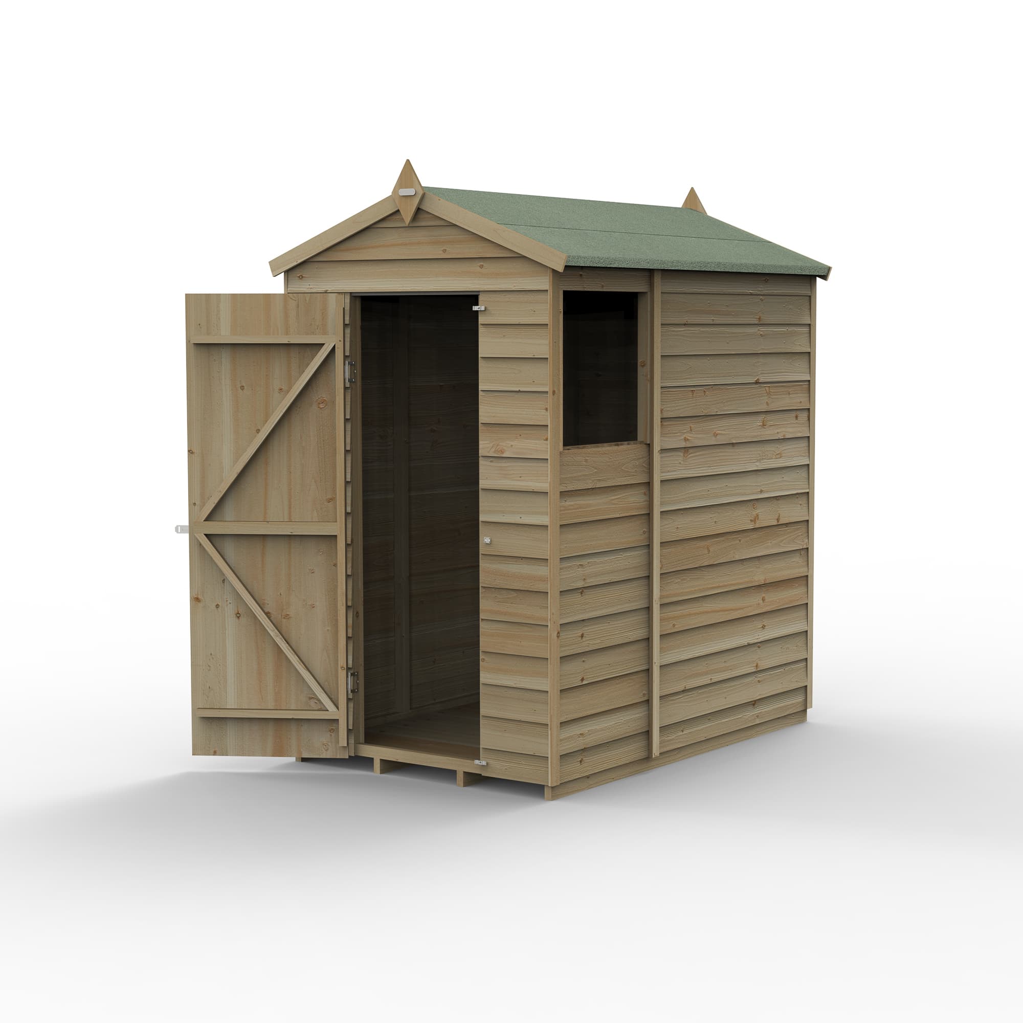 Forest Garden 4LIFE Apex Shed 4 x 6 - Single Door - 1 Window Installation