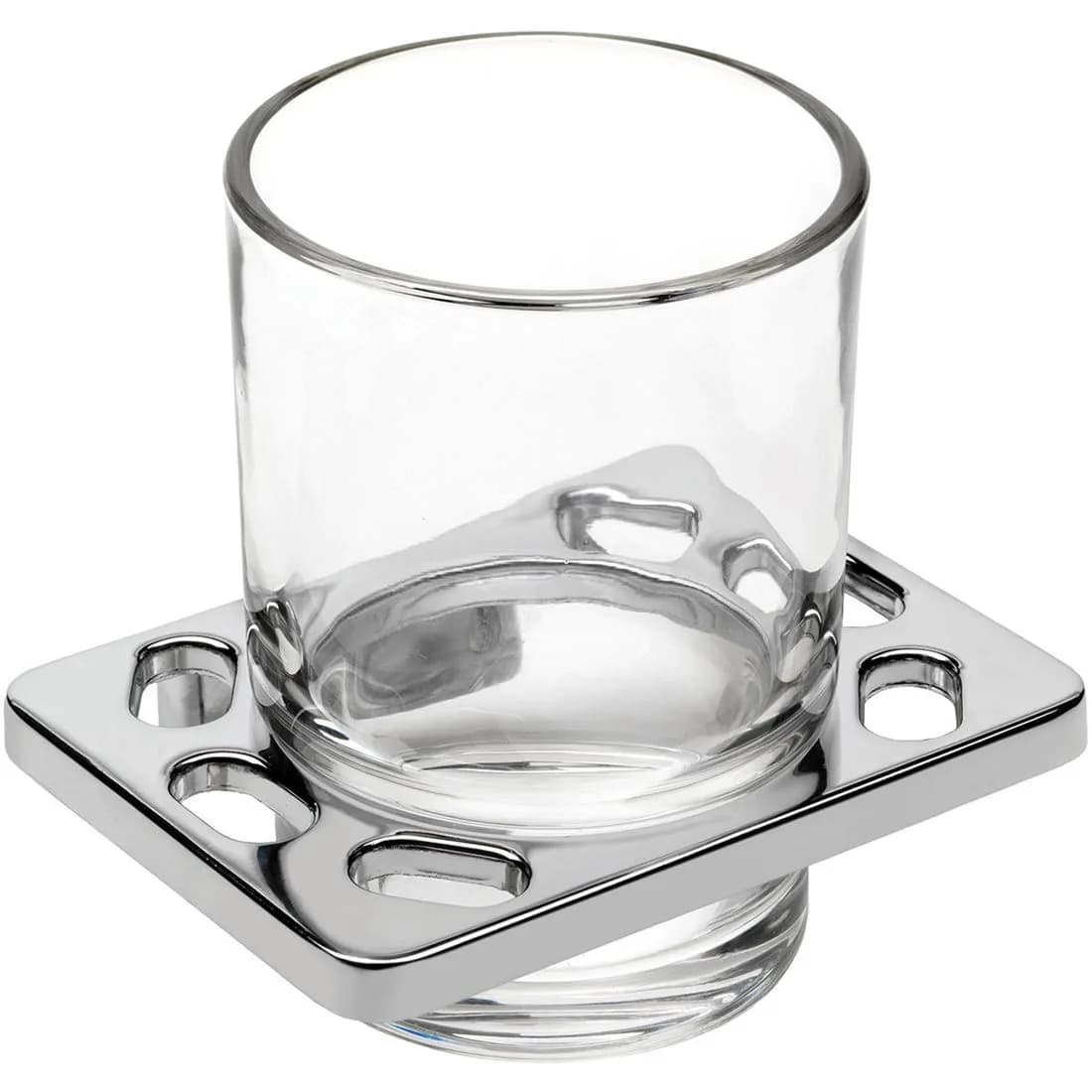 Sutton Glass Tumbler + Holder Chrome Croydex