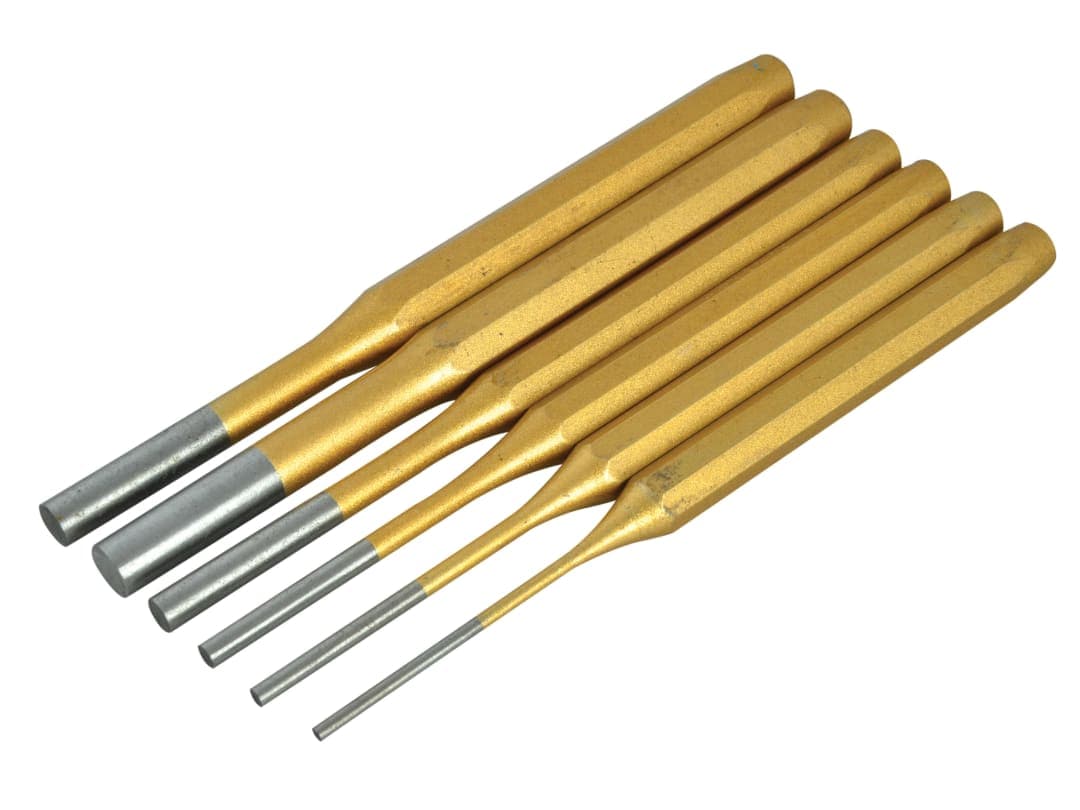 BlueSpot Tools Gold Pin Punch Set 6 Piece 22449