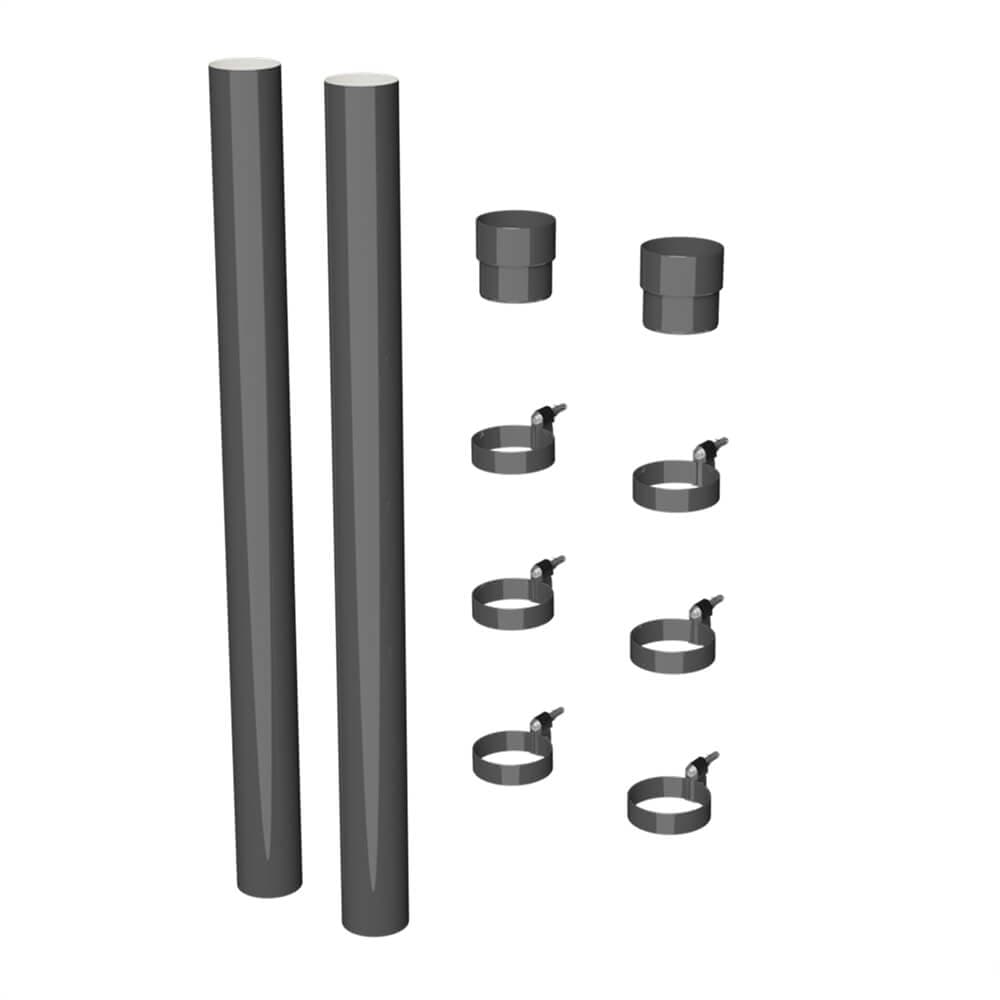 Galeco Round PVC Socket Downpipe Kit Graphite Grey - 100mm Diameter