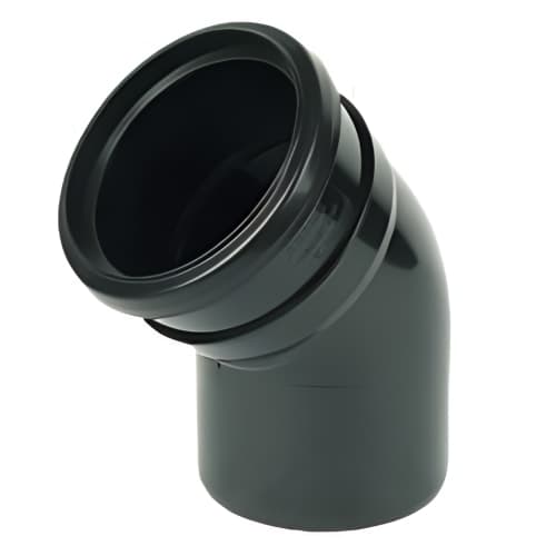 FloPlast Industrial/ Xtraflo Downpipe Single Socket Bend - 135 Degree x 110mm Black