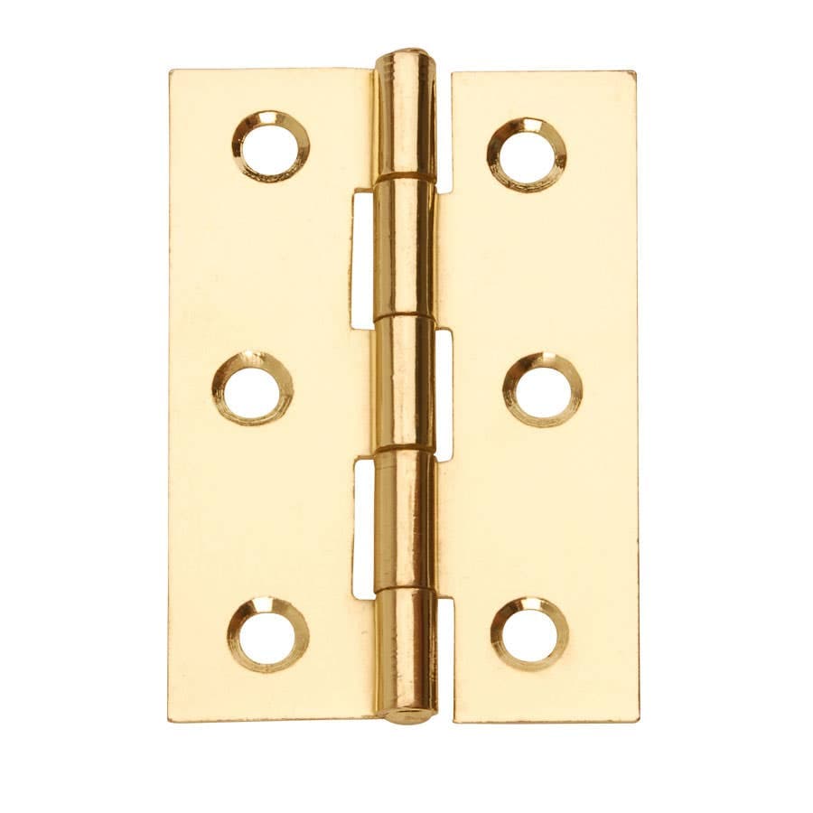 Loose Pin Butt Hinge - 76mm - Brass Plated - Pair - Hardware Solutions