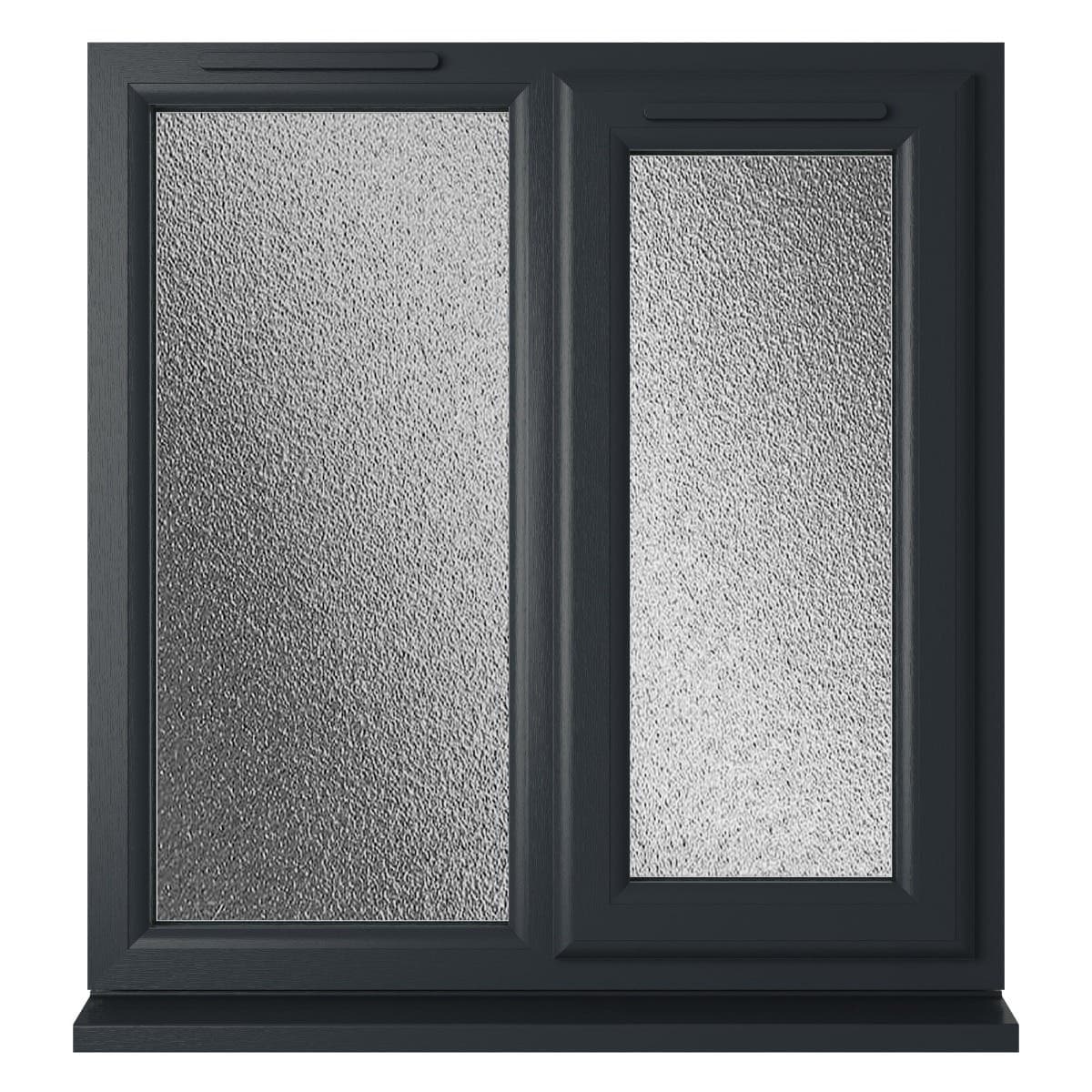 uPVC Grey/White Triple Glazed Window - Right Handed - Side Hung - Obscure Glass - 905 x 965mm
