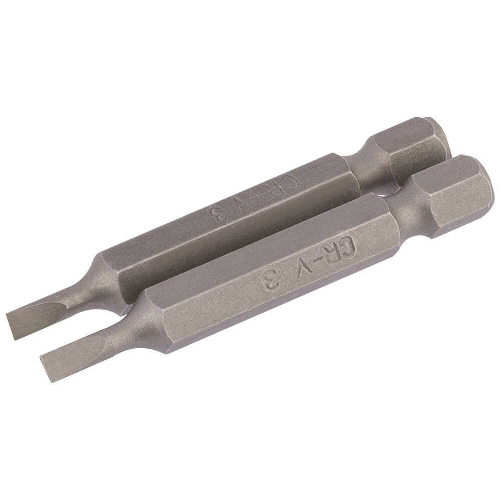 Draper 64088 Plain Slot Insert Bit 3Mm 1/4in Hex 50Mm Long (Pack Of 2) per pack