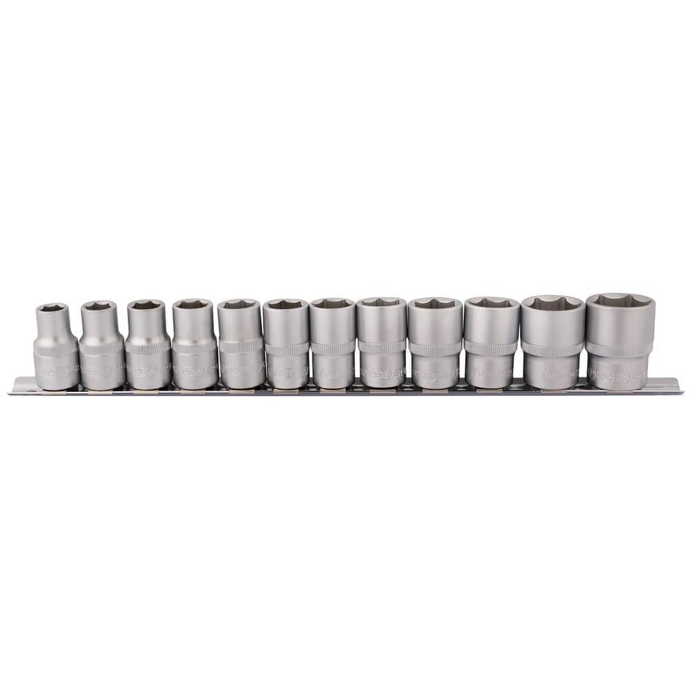 Draper 16402 Socket Set On Metal Rail 1/2in Sq. Dr. (12 Piece) per set