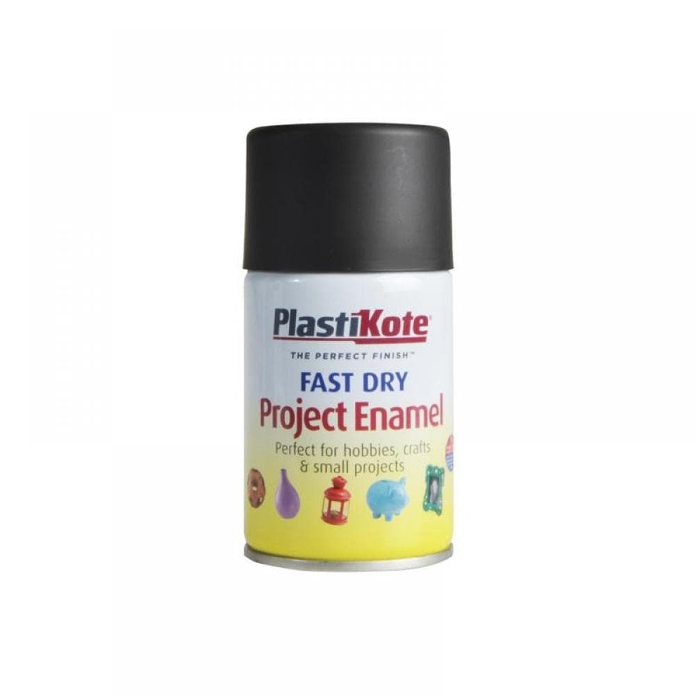 Plastikote 001011 Fast Dry Enamel Aerosol Matt Black 100Ml