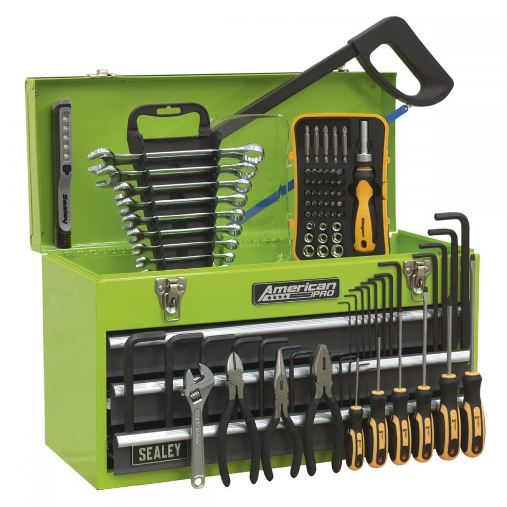 Sealey AP9243BBHVCOM 3 Drawer Portable Tool Chest With Ball-Bearing Slides & 93Pc Tool Kit