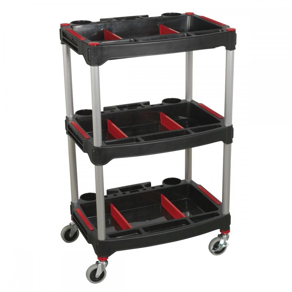 Sealey CX313 Workshop Trolley 3-Level Composite With Parts Storage